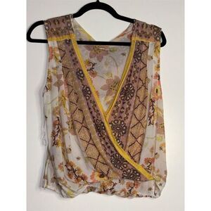 Free People Havana Floral Cropped Tank Top Women's Small Multicolor Sleeveless